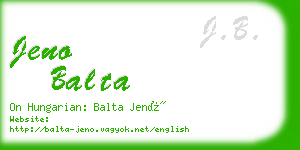 jeno balta business card
